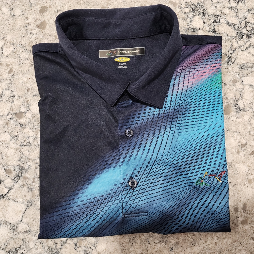 Greg Norman Mens XXL Ombre Moisture Wicking Comfort Preformance Golf Polo